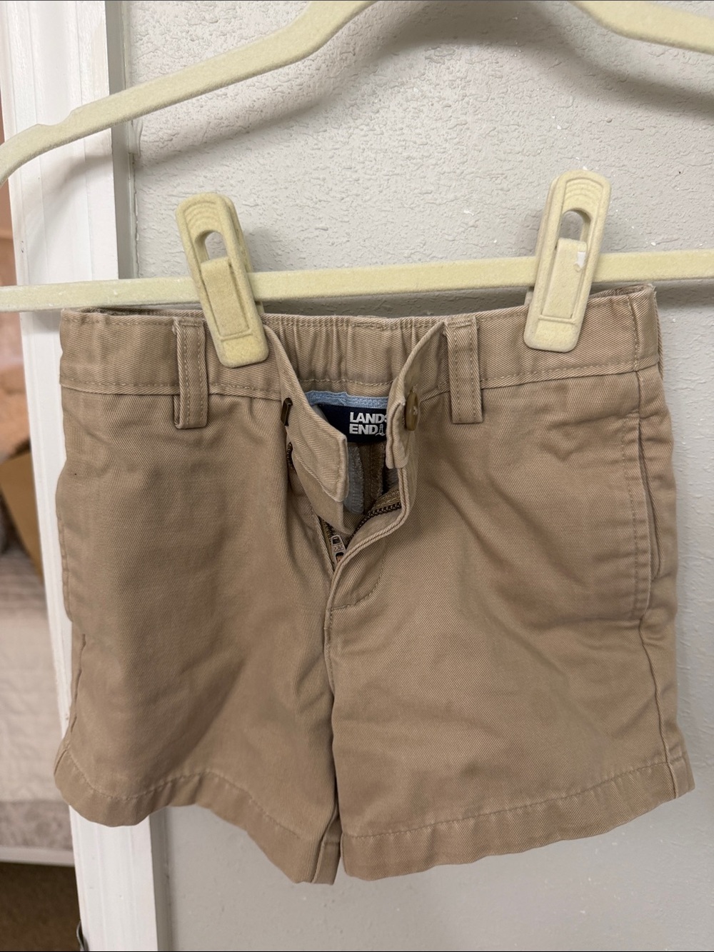 Lands' End Kids Tan Cotton Twill Shorts